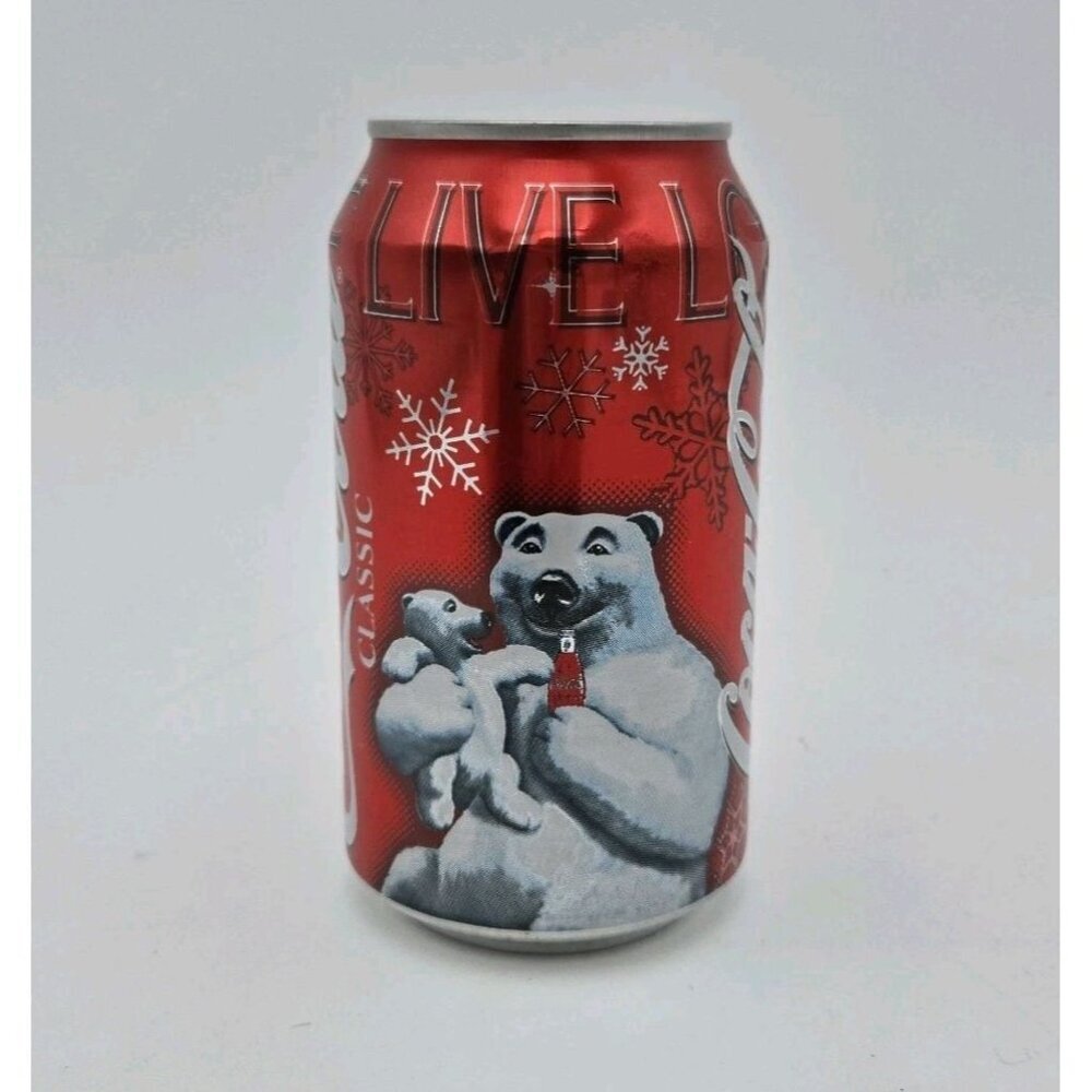 Full 2005 12 Fl Oz‎ Coca Cola Coke Classic Christmas Can Polar Bear Baby Give